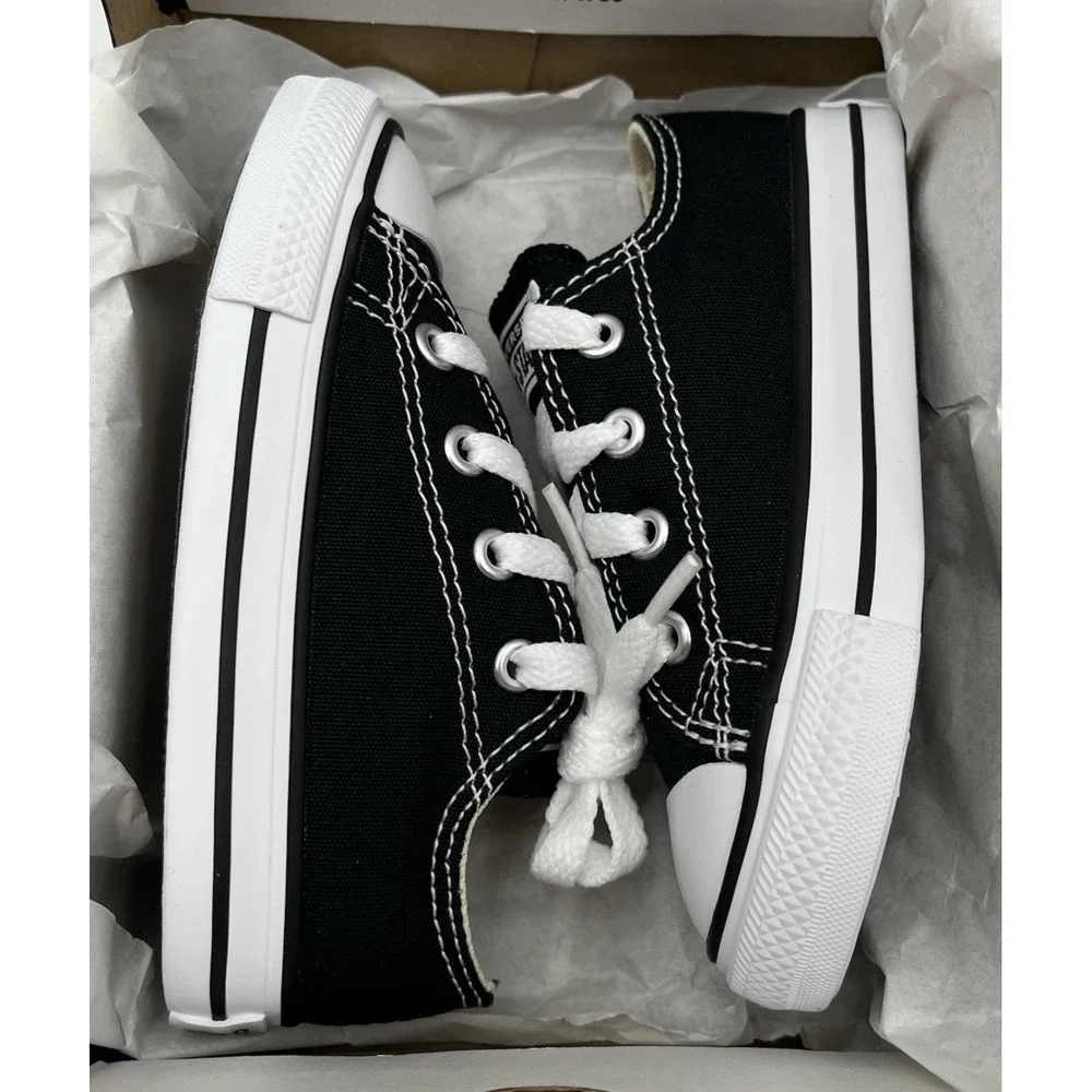 Converse Chuck Taylor All Star Toddler Boys Canvas Ox Classic Shoe 7 Black White
